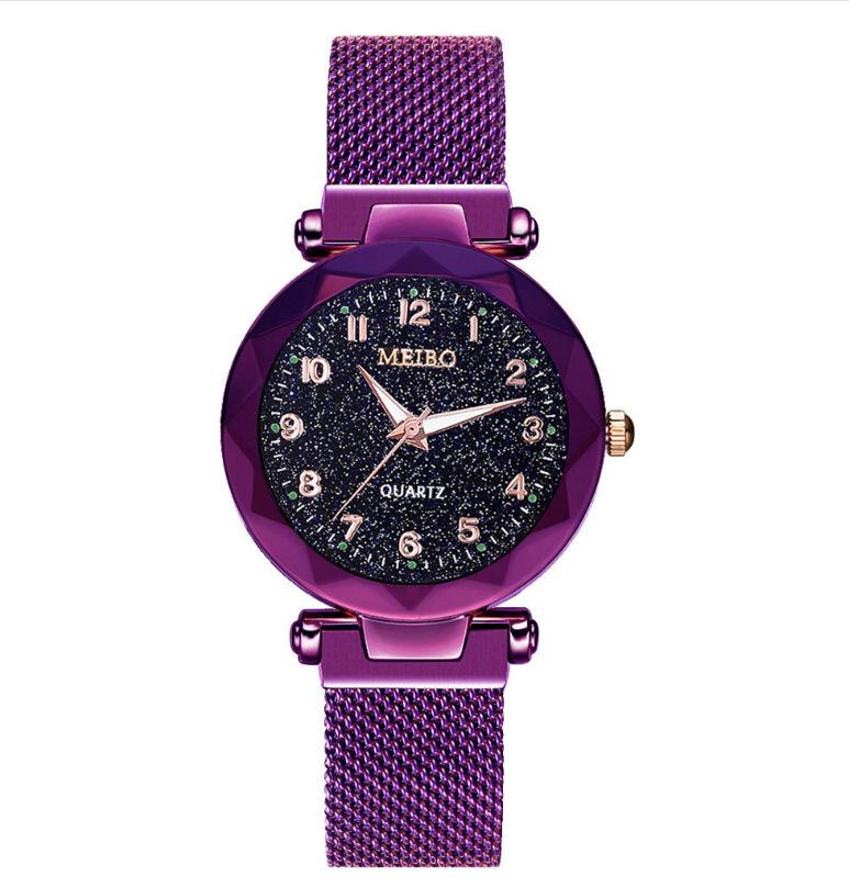 Watch Women'S Luminous Digital Starry Sky Surface Magnet Quartz Casual Women'S Watch
