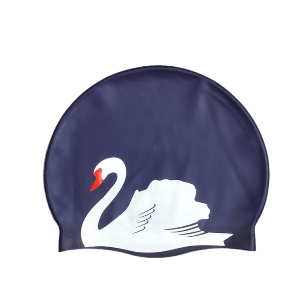 Plus Size Swimming Cap Printed Pattern Ear Protection Bathing Caps Elastic Anti Slip Silicone Swim Cap For Long Short Hair