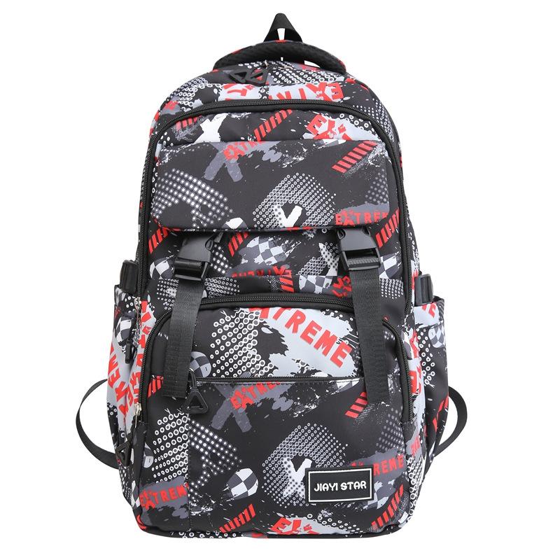 Women's Print Backpack Student Schoolbag Men's Large Capacity Travel Backpack
