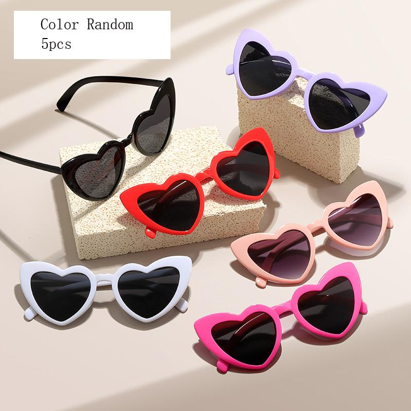 5 Stück Herzförmige Damen- und Herren-Niedliche und Modische Dekorative Farb-Requisiten Geeignet für Hochzeiten, Partys, Ballbrillen