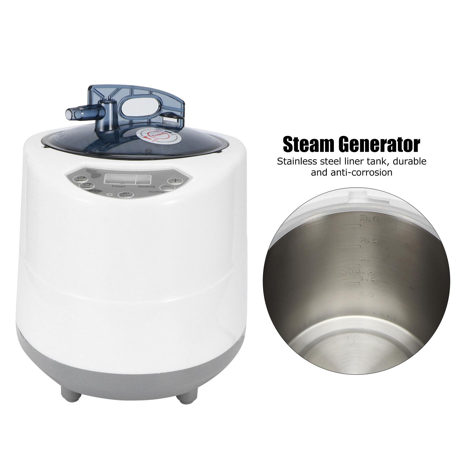 Akozon 3L Sauna Dampfgenerator – 1500 W Heim Dampftherapie für Spa Zelt Körpertherapie Begasung – Korrosionsbeständige, Kratzfeste Maschine mit Intelligenter Fernbedienung und