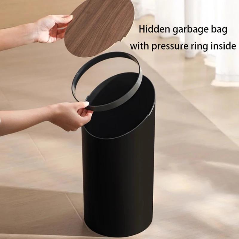 Living Room Waste Bins Office Luxury Wastebaskets Round Bucket Trash Bin Beautiful Trashcans with Lid Home Cleaning Utilities