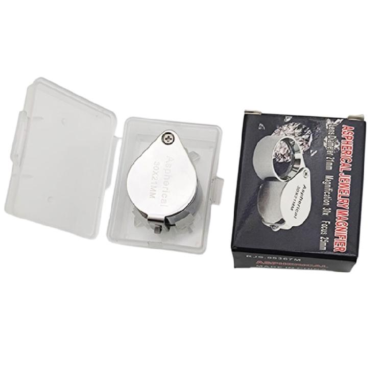 30X Handheld Eye Loupe Magnifier for Stamps Coin Gemstones Jewelry Inspection Foldable Pocket Size Magnifying Glass