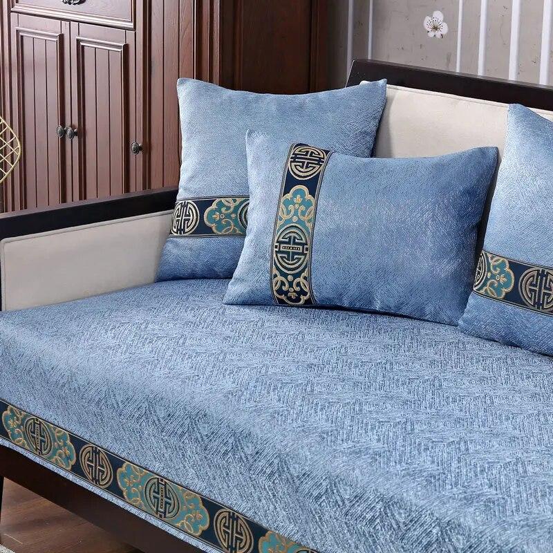 

Новый китайский нескользящий чехол для дивана, современная простота, 4 сезона, универсальный чехол для дивана, диванная подушка, украшение для дома, защитный чехол 60x60cm 1pcs