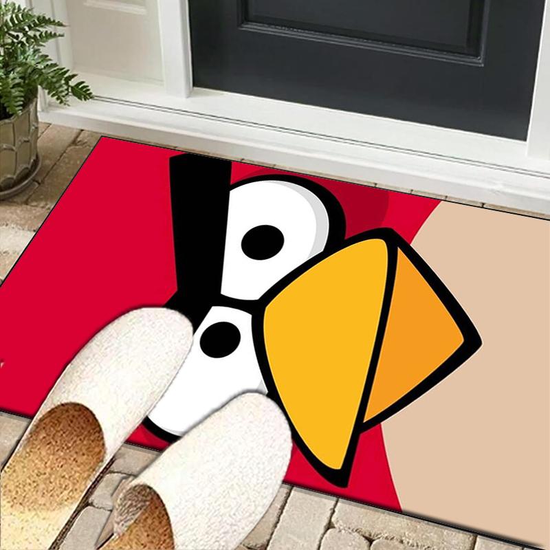 Red Birds Characters Collage Office Rug Chair Mat, Game Carpet, Suitable for Front Door, Bedroom, Living Room, Desk, Holiday Gift