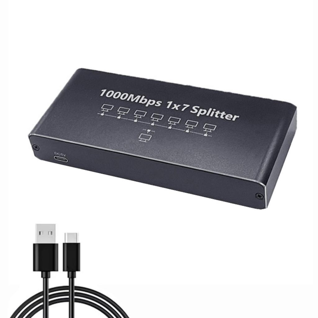 7 Port RJ45 Ethernet Splitter Adapters 1000Mbps Fast speed Networking Expansion For Computers Routers Switches