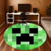 1pc My World Pixel Game, Creeper Round Chair Mat Area Rug - Non-Slip, Floor Mat for Office, Bedroom, Home Decor Christmas Gift P0811087