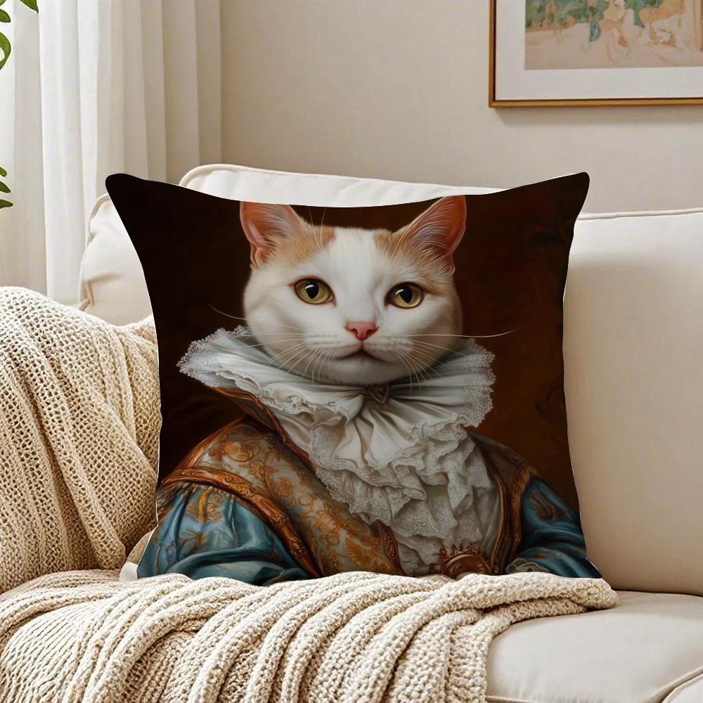 

Cute Cat Printing Decorative Playful Art Cushion Cover Pillowcase Antidustmite living Room Sofa Decor Cushion Room 30X30cm