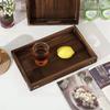 Wooden Service Tray with Handles Rectangle Wood Breakfast Bed Tray