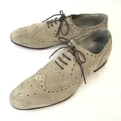 Hergestellt in Spanien ZAMPIERE Wildleder Full Brogue Wingtip Schuhe Herren 10.5 29.0 Beige(GEBRAUCHT)