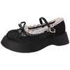 French bow mesh breathable retro Mary Jane shoes women's 2025 summer new single shoes heightening ballet shoes