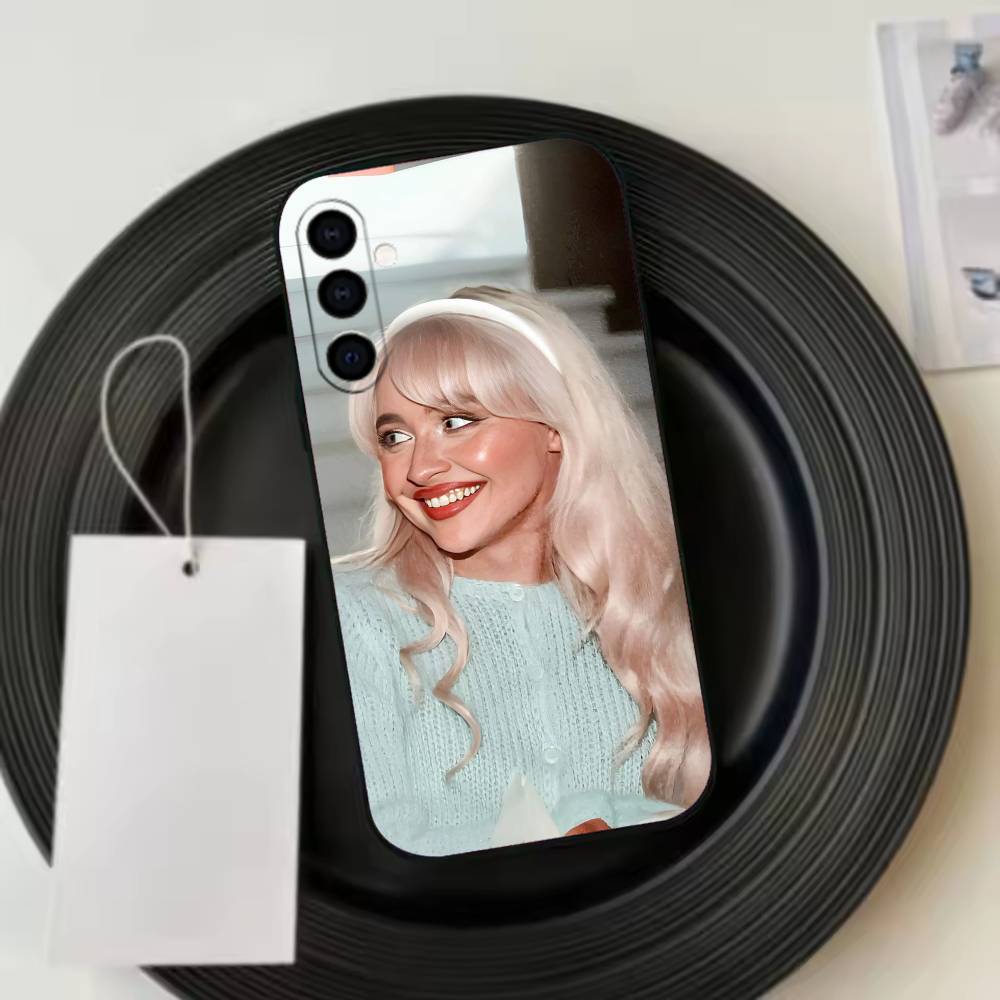 American Gen Z Pop Singer S-Sabrina Carpenter Phone Case For Samsung GalaxyA73,A72,A71,A70,A53,A52,A51,Soft Silicone Black Cover
