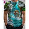 Summer Men's 3D Printed Crew Neck T-Shirt Fashion Versatile Trend Breathable Casual