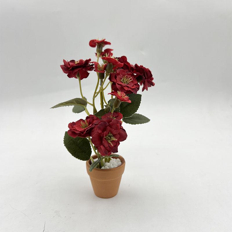 

1Pcs 1:12 Dollhouse Home Model Decor Toy Miniature Rose Potted Plant Flowerpot Bonsai Doll House Accessories