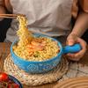 Bohemian Ceramic Handle Bowl, Home Creative Fruit Salad Bowl, Instant Noodle Bowl With Handle, Oven Baking Bowl, Heat-Resistant