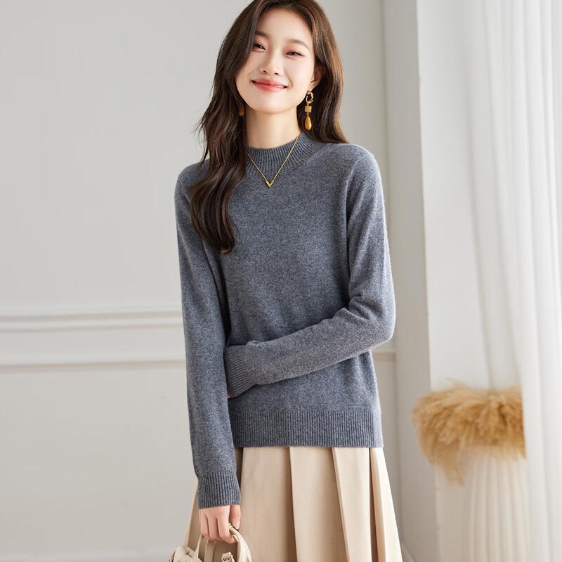 

Srcr Women s 100% Cashmere Semi-High Neck Sweater M