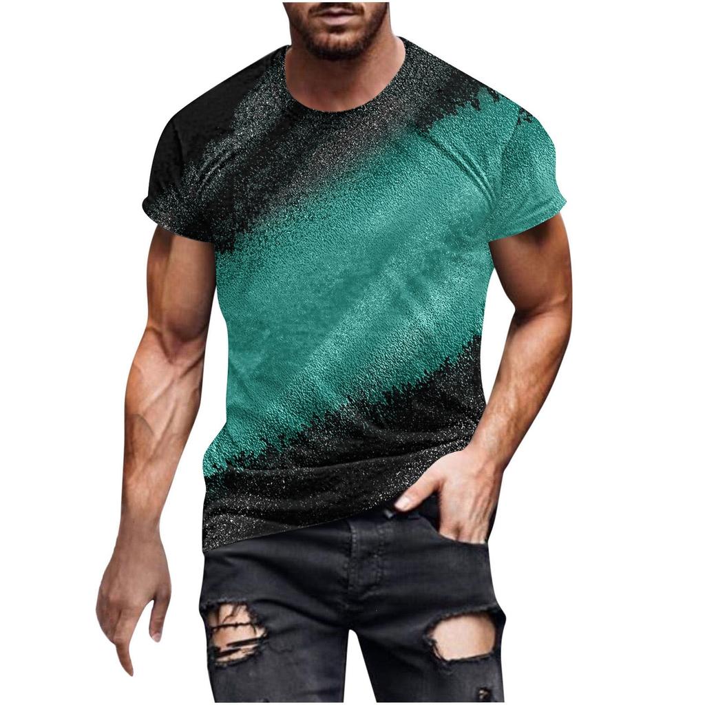 T-shirt z cyfrowym drukiem 3D dla nastolatków i mężczyzn, z krótkim rękawem, wszechstronny, oddychający