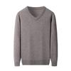 Men's Versatile V-Neck Cashmere Sweater: Warm Autumn/Winter Knit for Middle-Aged & Young Adults