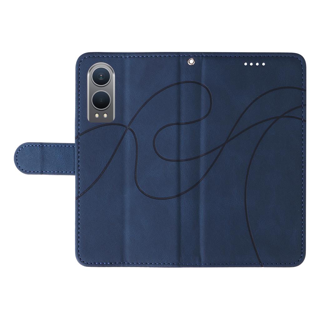 For OnePlus Nord CE4 Lite 5G/Oppo K12x 5G (China) Case Shockproof Wallet Card Holder Leather Phone Cover Curved Line