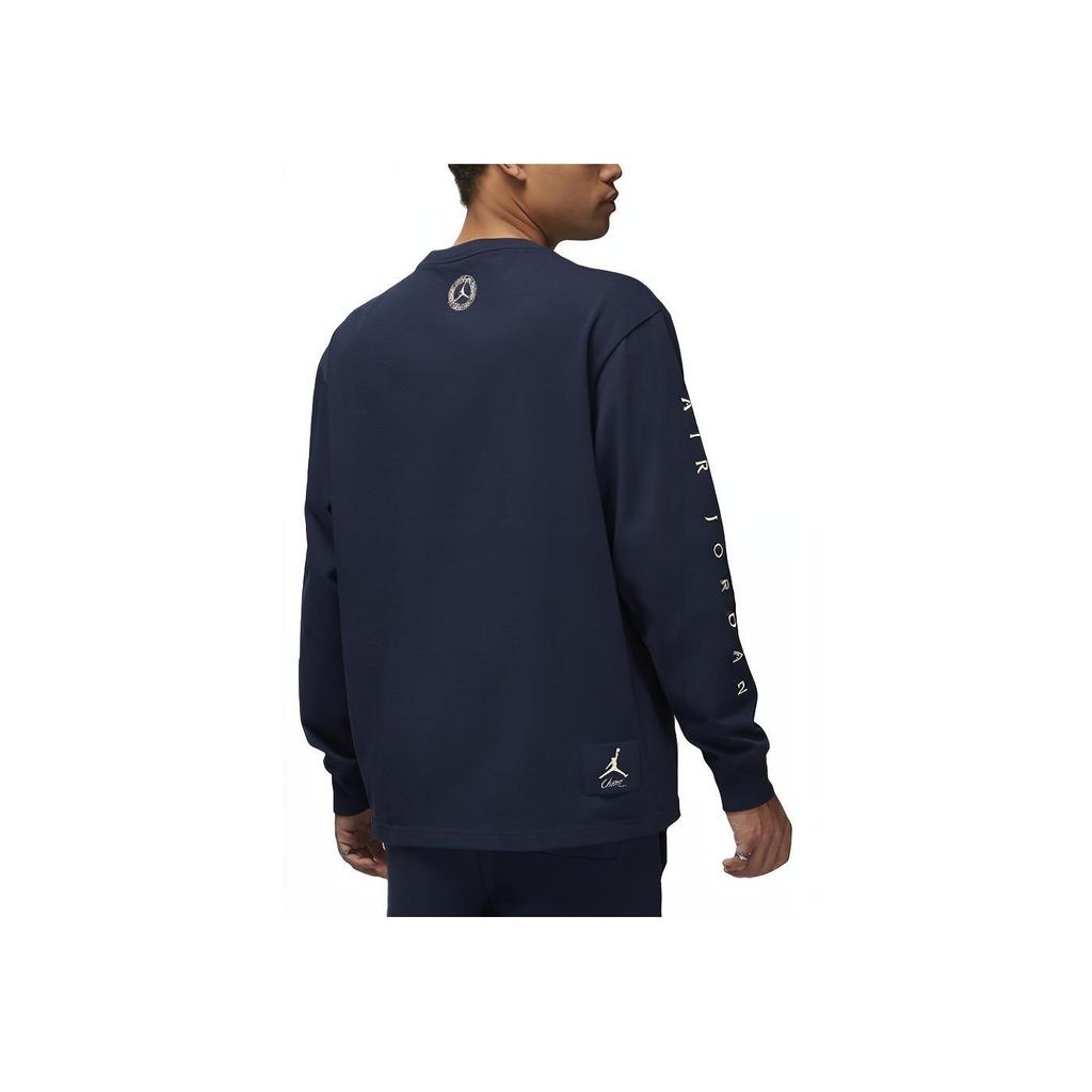 Jordan Maglietta a maniche lunghe X Union MJ (Dimensionamento dell'Asia) Blu Collegio/Bianco Cocco Uomo Streetwear DV7342-419