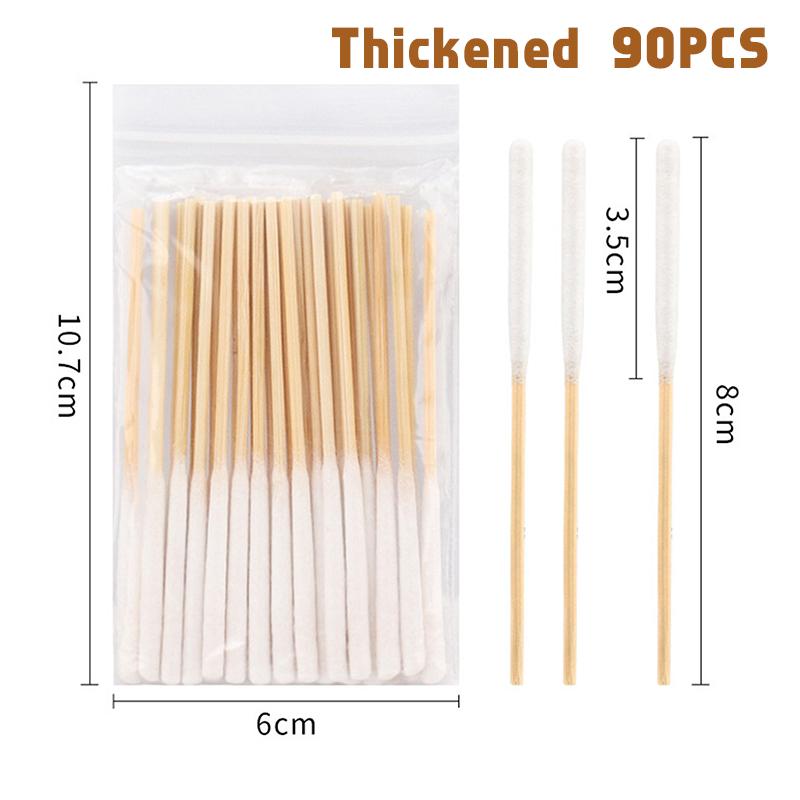 

30/90 шт. Одноразовые удлиненные ватные палочки-кисточки без ворса микрокисточки деревянные ватные палочки кисточки для макияжа