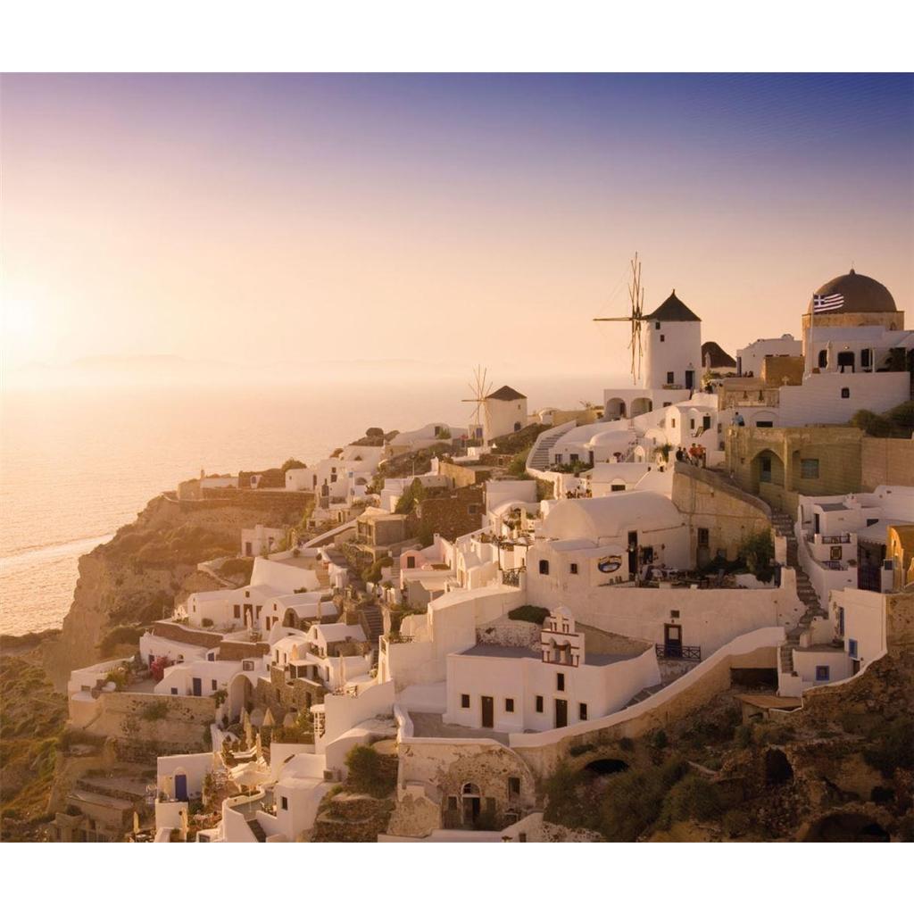 Rod Edwards Lazy Days Santorini Canvas Print