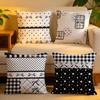 Cushion Cover  Linen  SkinFriendly Soft Decorative Case for Sofa Home Decor Ins Style Simple Pearl Black and White Pillow Cover