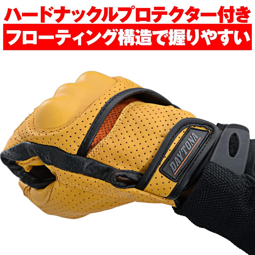 Daytona Motorcycle Leather Hard Smartphone Cowhide Perforated Protector Size 18920 Gloves, Summer, Mesh, (Cowhide), Protector, Compatible, Leather,