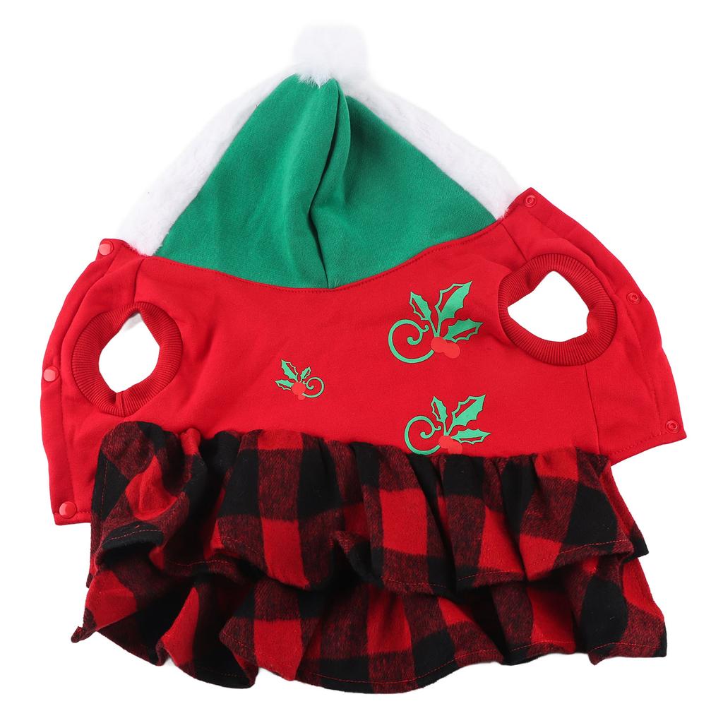 Weihnachts Hunde Katzen Kleid Warm und Leicht Kariertes Netz Herbst und Winter Haustierkleidung