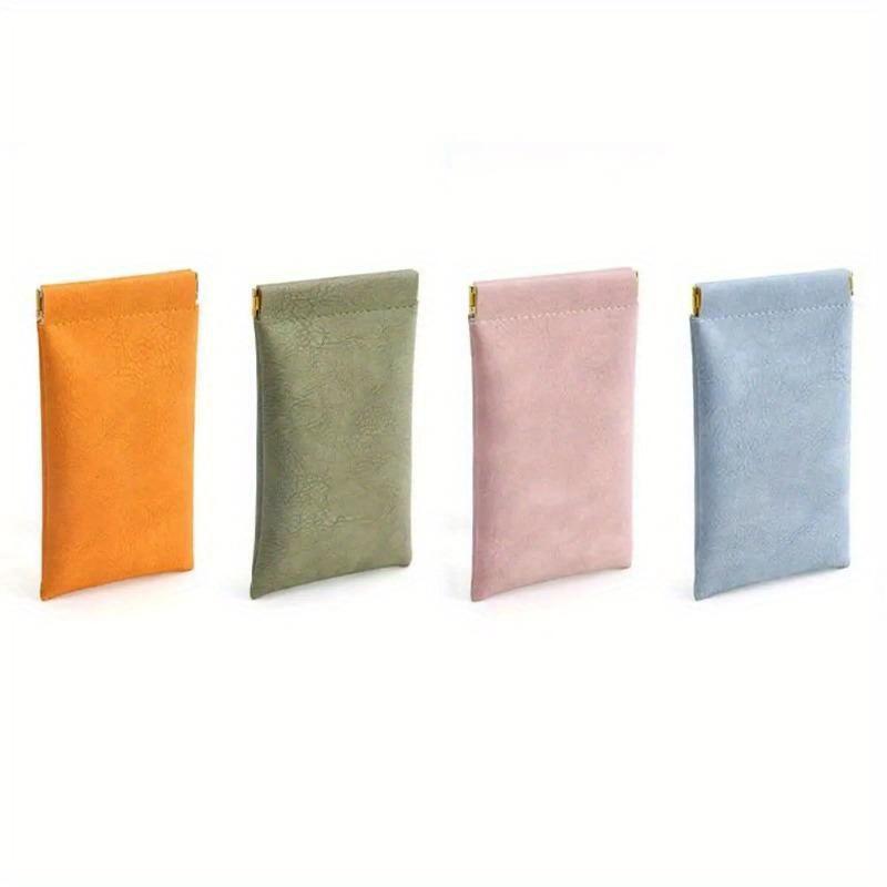 5pcs PU Leather Reading Glasses Bag Case Automatic Closed Sunglasses Cover Eyewear Lightweight Storage Waterproof Protective Bag