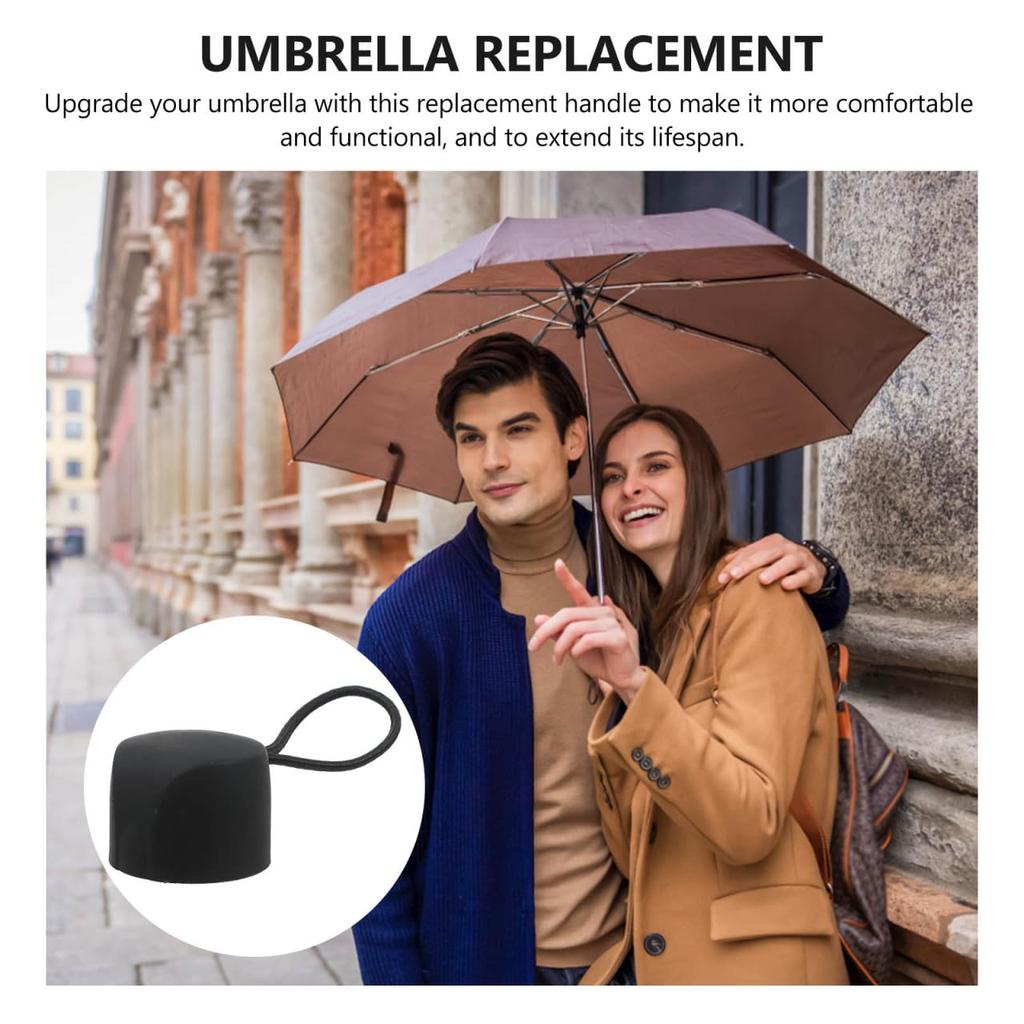 NOLITOY Folding Umbrella Handle Replacement Handle Grip Repair Black Sun Easy Installation Part, Plastic, Screw-Type, Universal, Unisex, Anti-Slip,