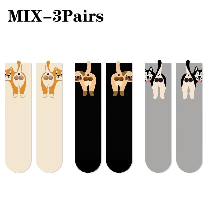 Women's Funny Cartoon Socks MidCalf Spring Summer Fall Casual Unisex Fashion BreathableComfortableCreative Multi-Function Socks