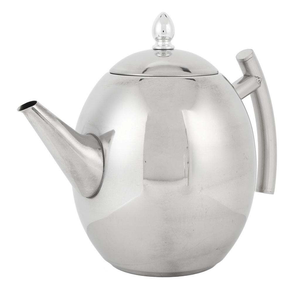 Edelstahl-Teekanne mit Deckel und Filtersieb Gebogener Griff Teekessel für Zuhause Restaurant