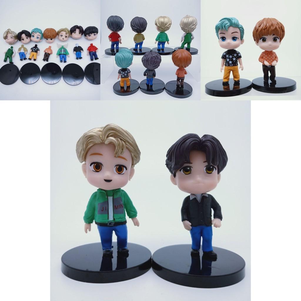 Exquisite 7pcs Set Of Kpop Bangtan Boys Star Figure Dolls For Unique Decor