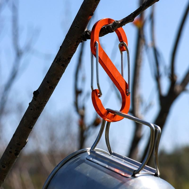 Aluminiumlegierungen S-förmiger Karabiner Doppel-Schnapphaken Karabiner Schlüsselanhänger Kleiner Federclip für Camping Angeln Reisen