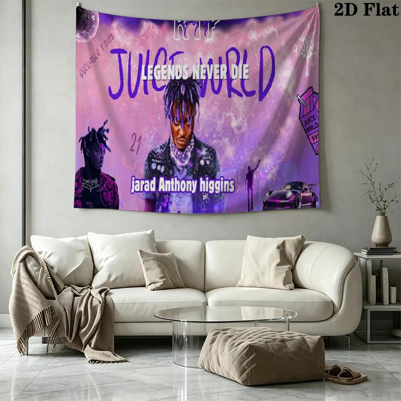 Juice Wrld Wall Tapestry Aesthetic Wall Hanging Printed Fabric Blanket Decorative Tapestries for Bedroom Living Room Home Decor