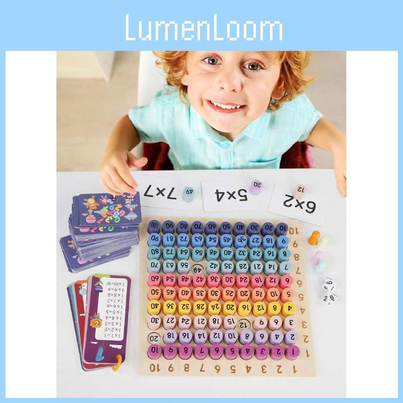 Wooden Number Kids Learning Toy For Multiplication Practice Growth Cognitive