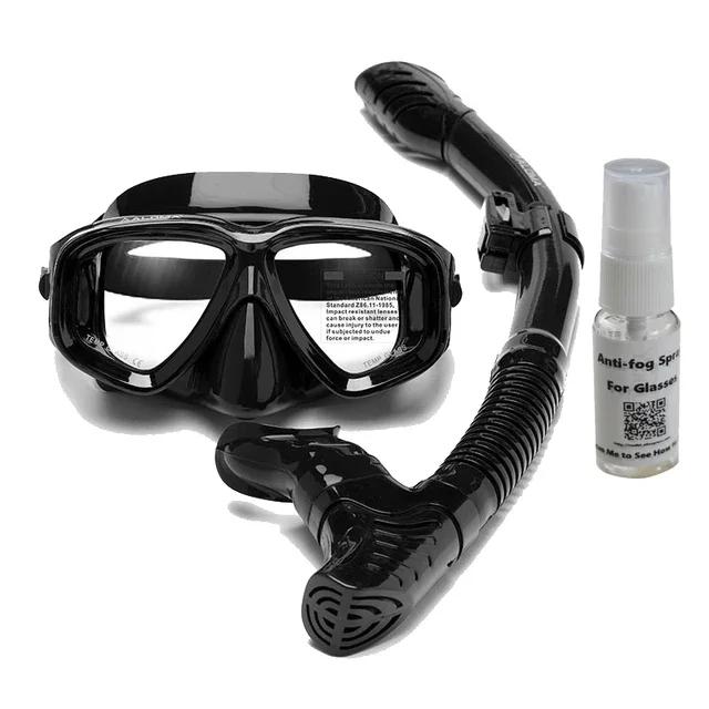 Scubal Diving Mask Snorkels  Set  Anti-burst myopia lenses  Anti-Fog adult Diving Swimming Easy Breath Tube  Snorkel Mask