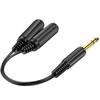 Pozlacený 6.35 Stereo na 2ks 6.5 Mono Zesilovač Audio Adaptér Kabel 1 na 2 Rozbočovač