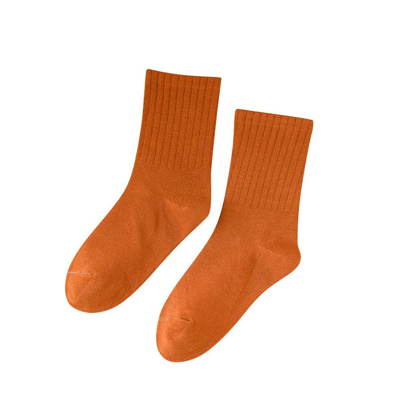 5 Pairs of Women's Summer Pure Color Cotton Thin Sports Tube Socks