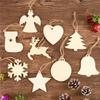 Christmas Wooden 10pcsset Tree Decorative Hanging Decor Craft Gift Xmas Pendant