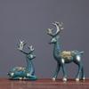 1 Paar Nordic Reindeer Figurine Crafts Resin Elk Sculpture Statue for Office Bookshelf Tabletop