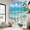 Beach Shells Pattern Bathing Curtain  Bathroom Shower Curtain Waterproof With 12 Hooks Home Deco Free Ship