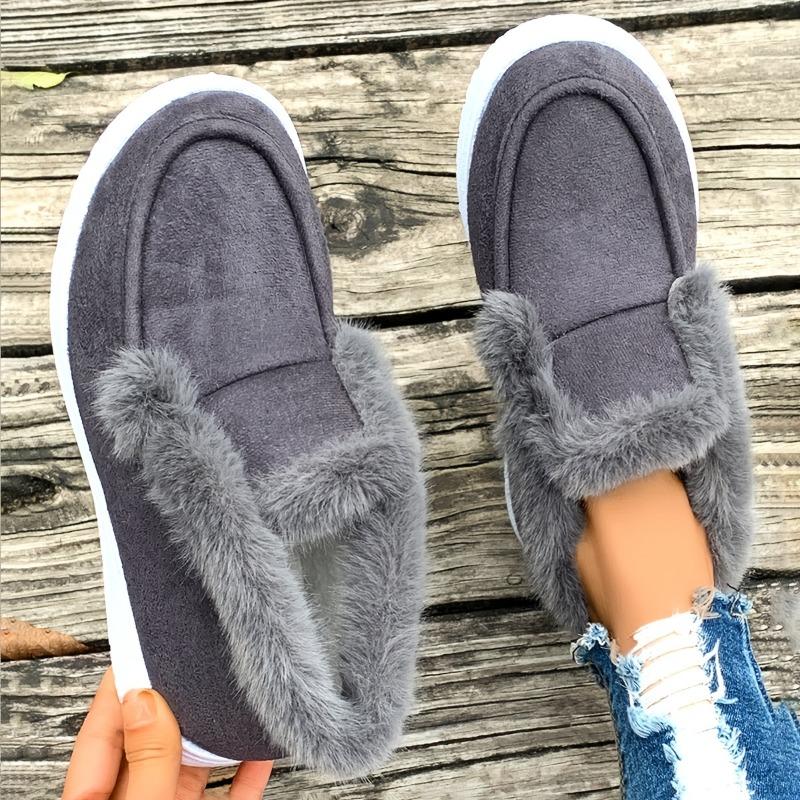Winter New Solid Color Suede Cotton Shoes Casual Snow Shoes Low Top Padded Women's Cotton Shoes