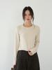 Solid Color Round Neck Long Sleeve Slim Fit Base Shirt for Women - Autumn/Winter 11096