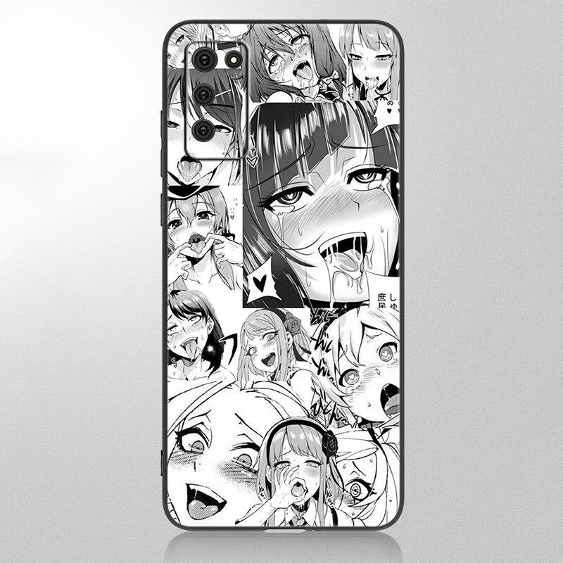 Anime dívka kreslená japonská roztomilá tvář Pouzdro pro Samsung Galaxy A12 A02S A22 A32 A52 A72 A71 A51 A41 A31 A21 A11 A50 A70 A10S A20S