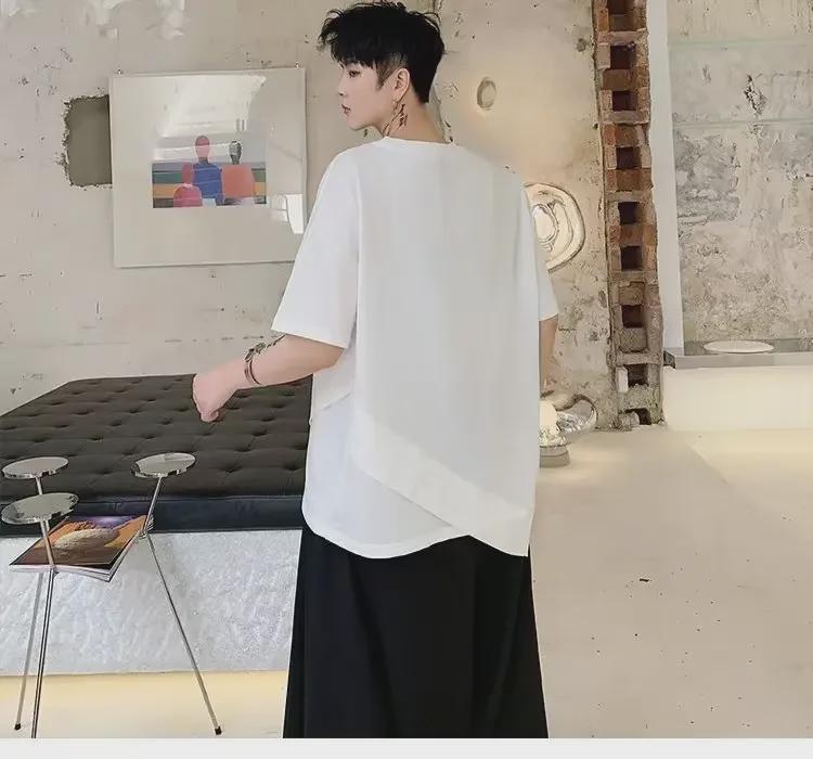 

Футболка мужская Yamamoto Yohji Irregular Dark Niche Barber, большой размер, короткий рукав 2XL