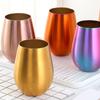 304 Stainless Steel Single Layer Titanium Plating Wine Glasses Round Beer Mug Color Plated Bar Big Belly Cup Restaurant Home Cup