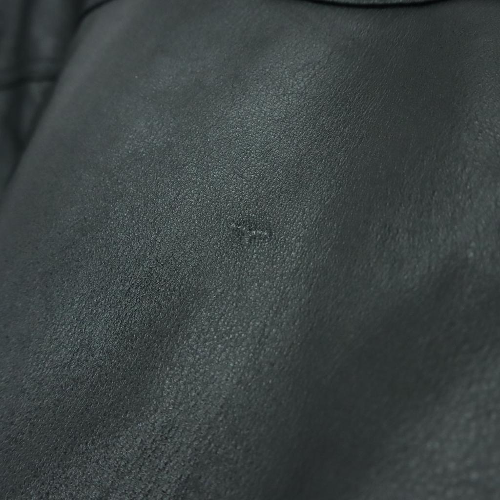 JACKERS Long Sleeve Leather Coat XL Black Cowhide Men's Used