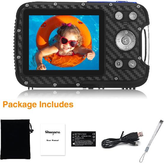 Waterproof Digital Camera,17 FT Underwater Camera 2.8" LCD HD1080P 30MP Kids Video Camcorder with 32G Card and Rechargeable Battery,Point and Shoot